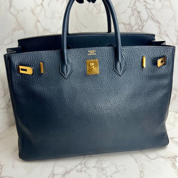 ❌❌❌ SOLD! ❌❌❌ Hermès Birkin 40 in Bleu Marine Buffalo Skipper Leather w/ GHW - Picture 2 of 16